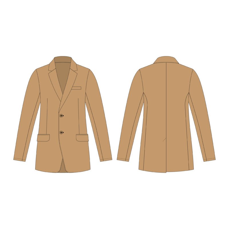 Men Over Coat Flat Sketch